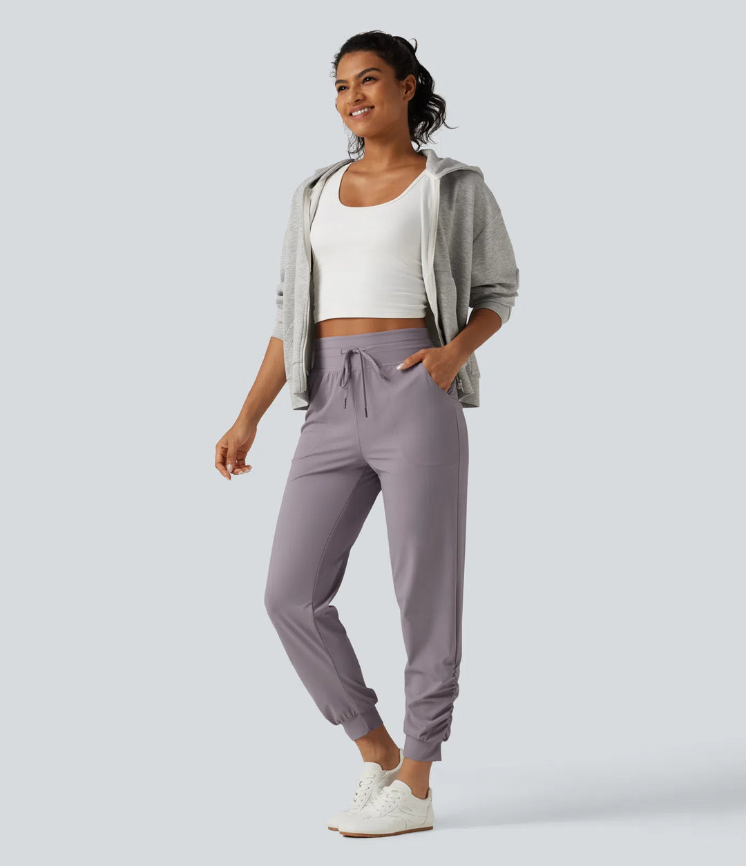 Halara UltraSculpt High Waisted Drawstring Ruched Yoga Joggers with Pockets
