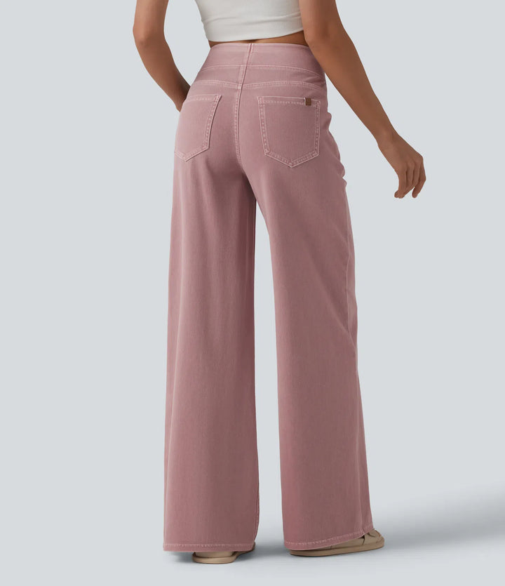 Halara Flex High Waisted Wide Leg Colorful Casual Jeans with Pockets