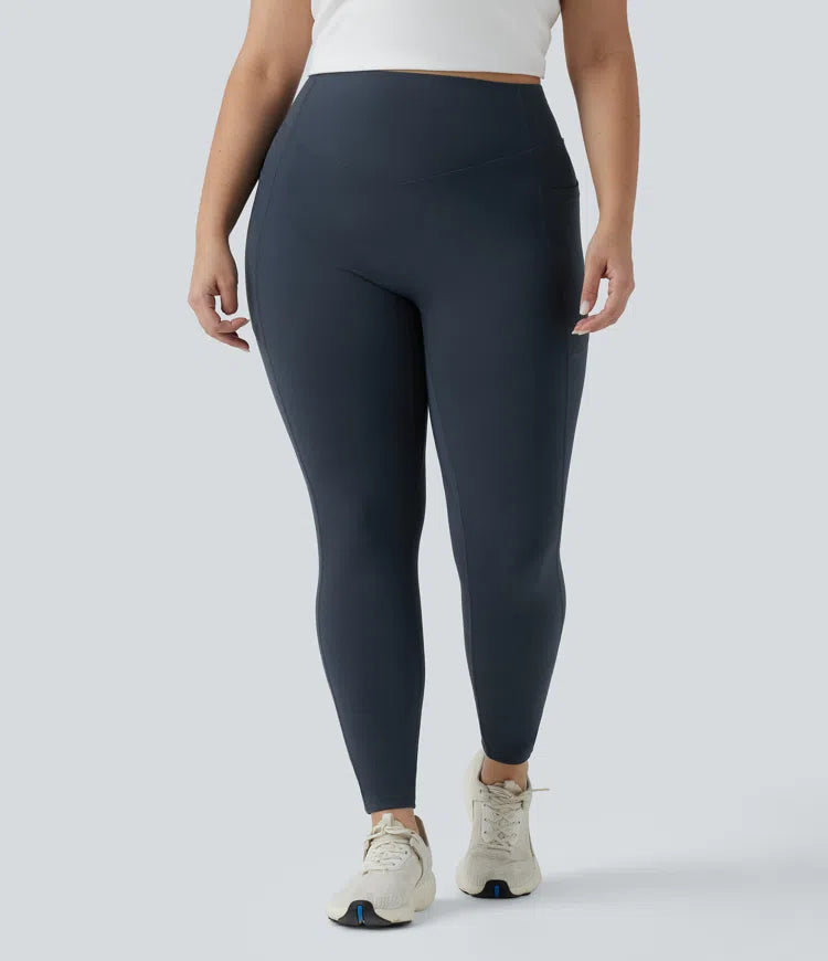 Plus Size Halara UltraSculpt High Waisted Tummy Control Butt Lifting Ruched Yoga Leggings with Pockets