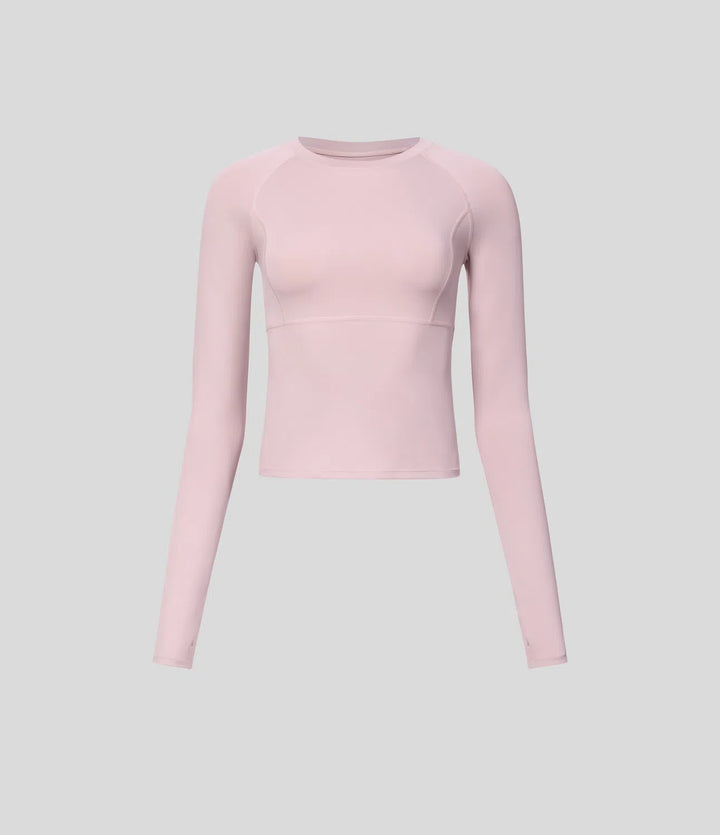 Solid Thumb Hole Yoga Sports Top
