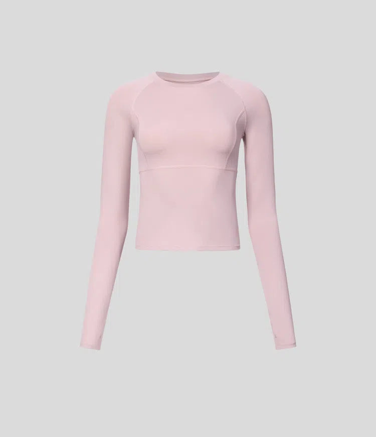 Solid Thumb Hole Yoga Sports Top