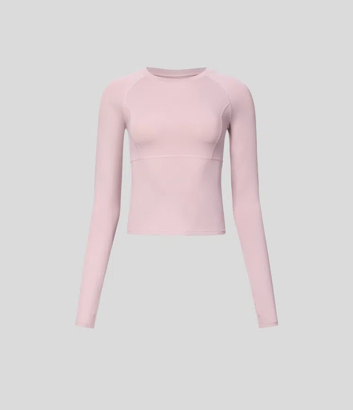 Solid Thumb Hole Yoga Sports Top