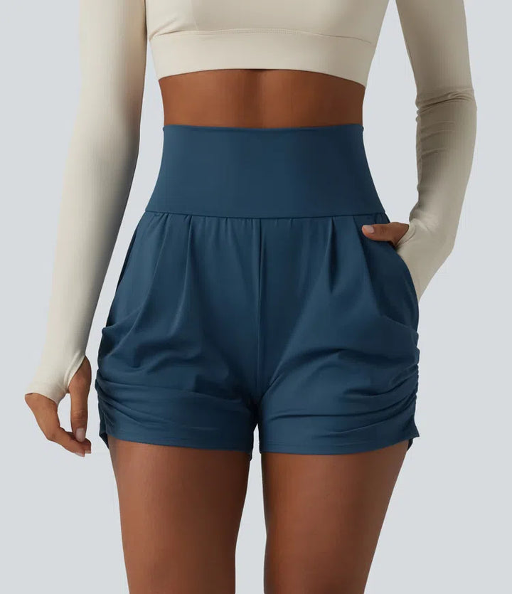 SoftlyZero Airy High Waisted Ruched InstantCool Yoga Shorts 3&