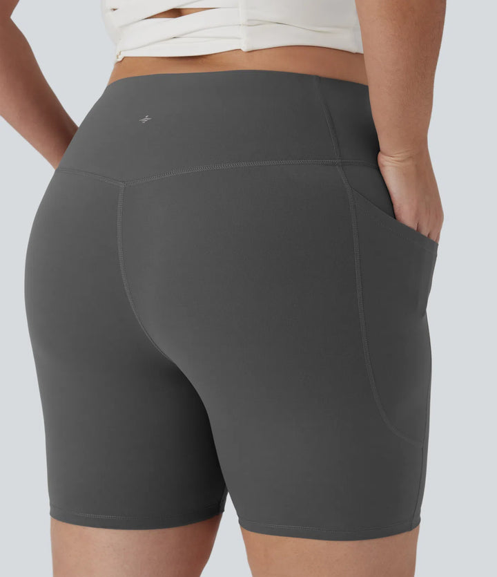 Halara UltraSculpt High Waisted Tummy Control Shaping Training Plus Size Biker Shorts 7&