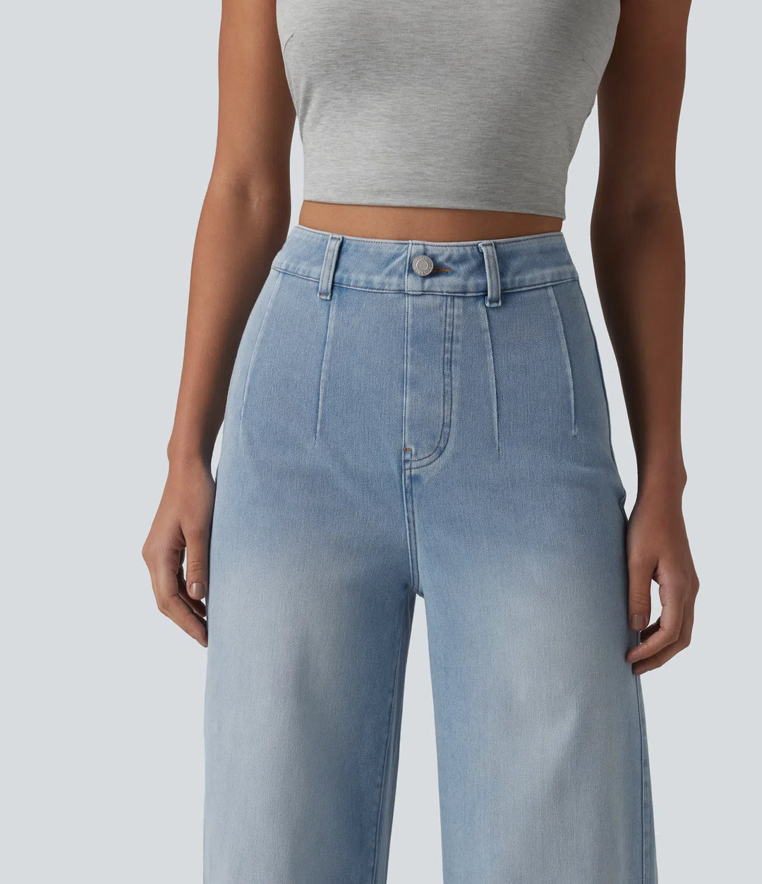 Halara Flex High Waisted Tummy Control Wide Leg Casual Jeans with Pockets