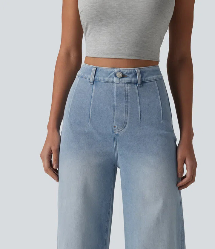 Halara Flex High Waisted Tummy Control Wide Leg Casual Jeans with Pockets