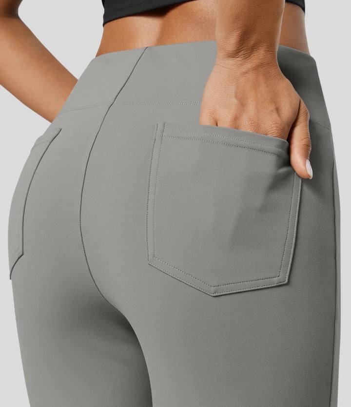 Halara Flex High Waisted Back Side Pocket Slight Flare Work Pants