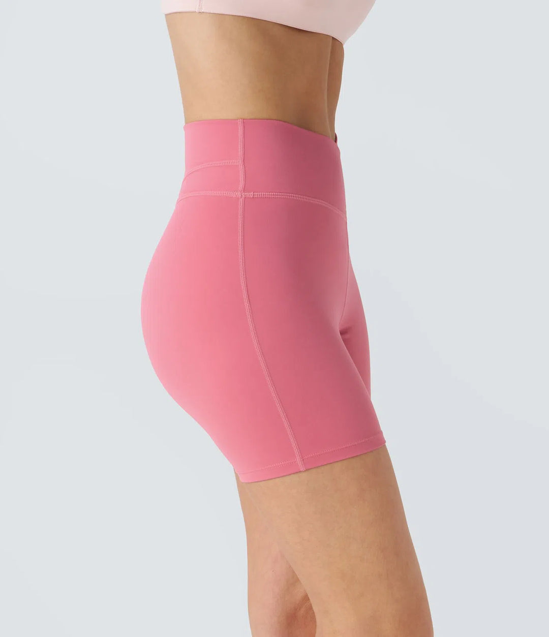 SoftlyZero Plush High Waisted Crossover Ruched Yoga Shorts 5&