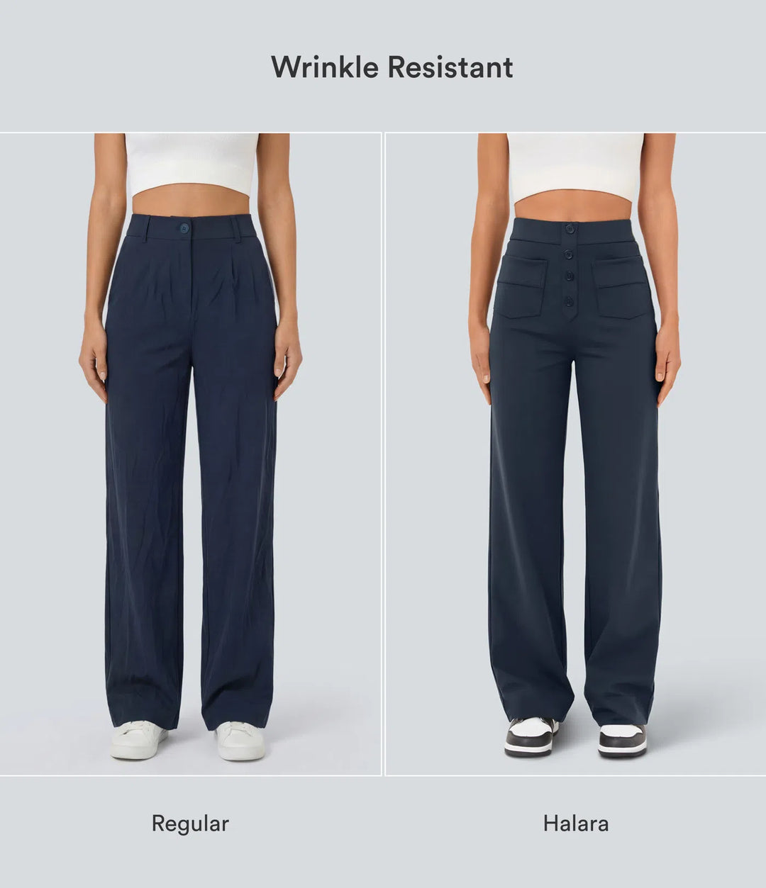 DayStretch High Waisted Pockets Straight Leg Casual Pants