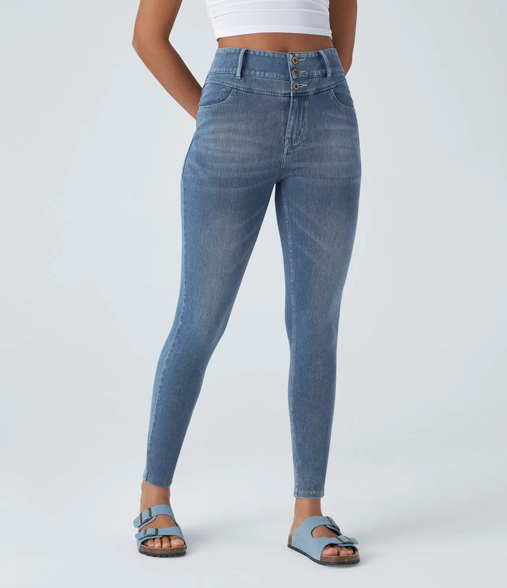 Halara Flex High Waisted Zipper Pockets Casual Skinny Jeans