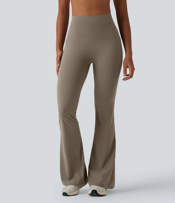 Halara UltraSculpt High Waisted Tummy Control Flare Yoga Leggings with Pockets