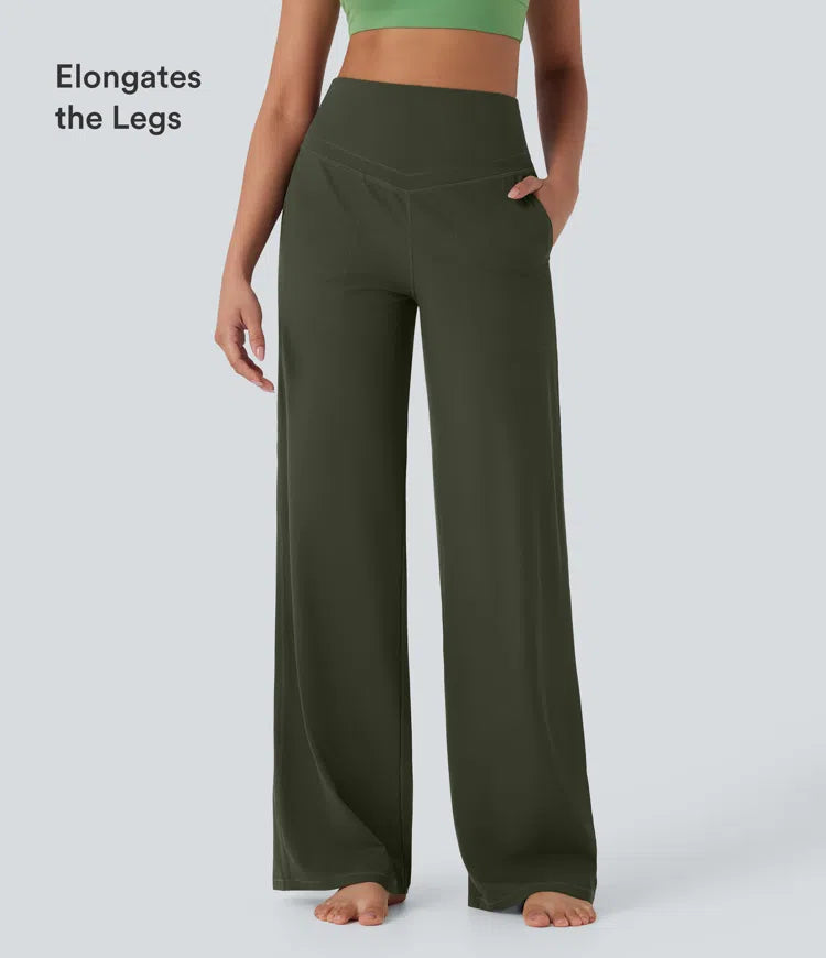 Halara UltraSculpt High Waisted Tummy Control Straight Leg Yoga Pants with Pockets