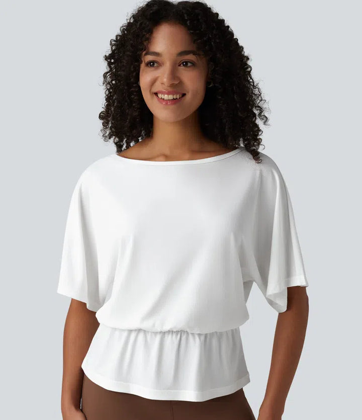 Boat Neck Half Sleeve Work T-Shirt
