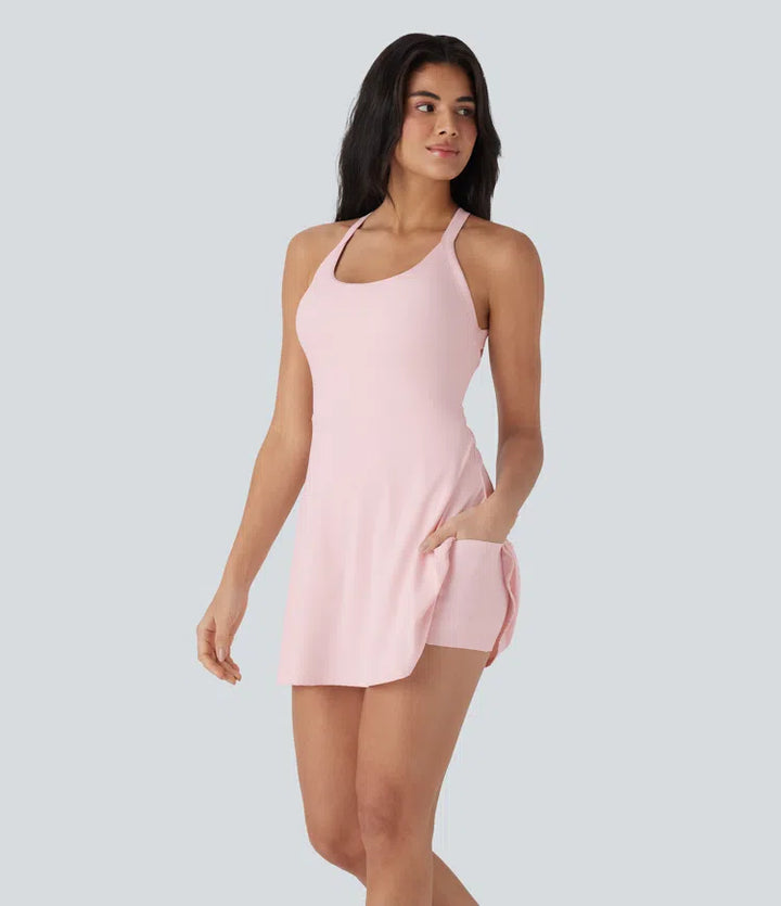 SoftlyZero Airy Backless Twisted InstantCool Dance Active Dress-Easy Peezy Edition