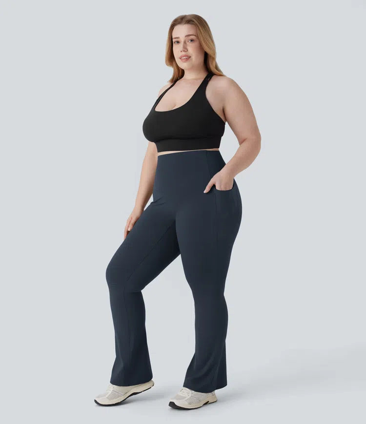 Halara UltraSculpt High Waisted Tummy Control Pocket Shaping Yoga Bootcut Plus Size Leggings