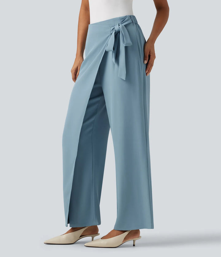Halara Flex High Waisted Tie Side Wide Leg Work Pants