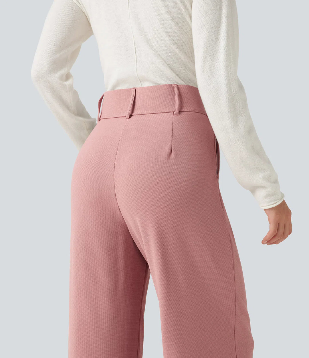 Halara Flex High Waisted Straight Leg Waffle Work Pants with Pockets