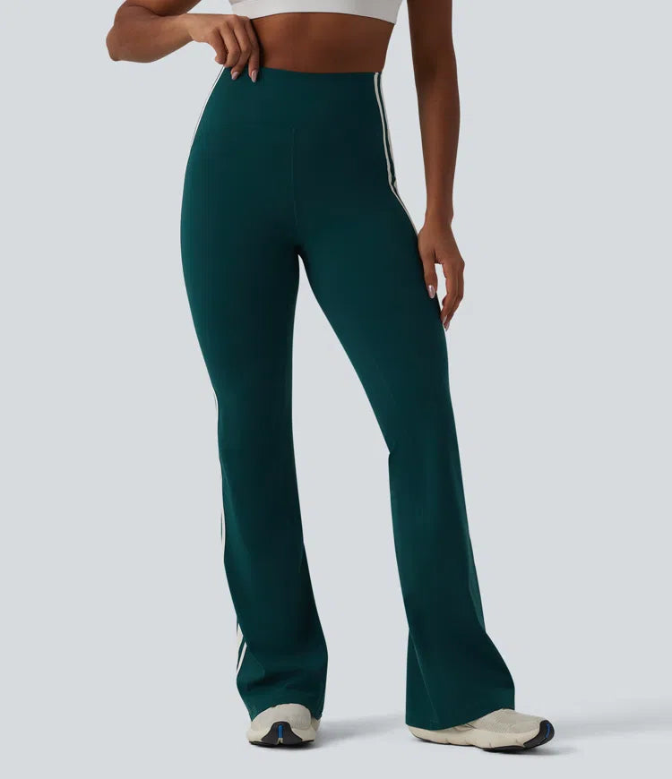 Halara UltraSculpt High-waisted Tummy Control Side Stripe Yoga 7/8 Flare Leggings