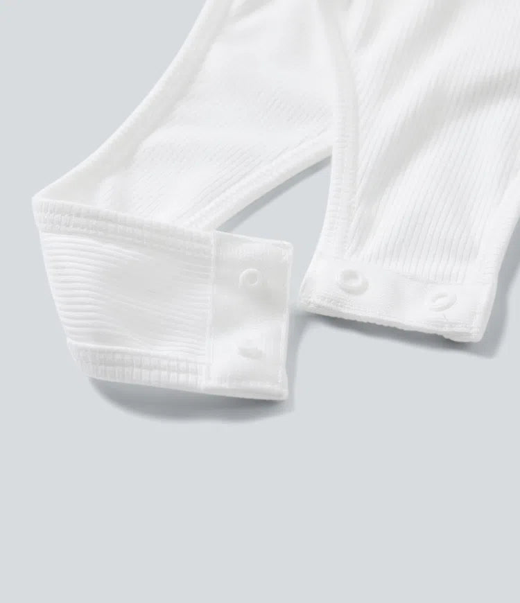 Ribbed Knit Square Neck Long Sleeve Skinny Casual Bodysuit