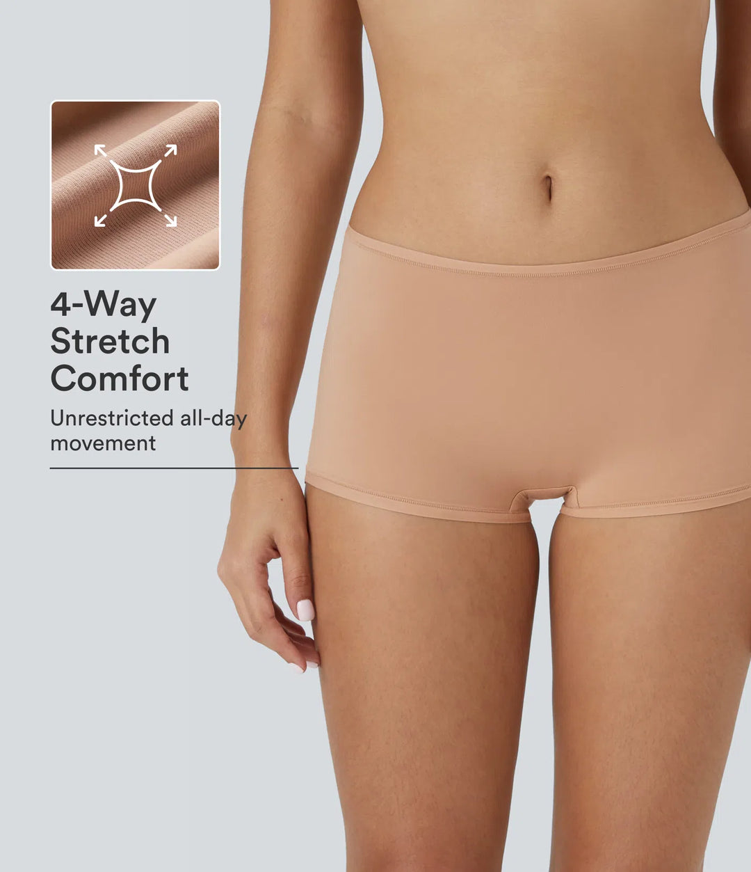 High Stretch  Low Rise Solid Lounge Boy Shorts