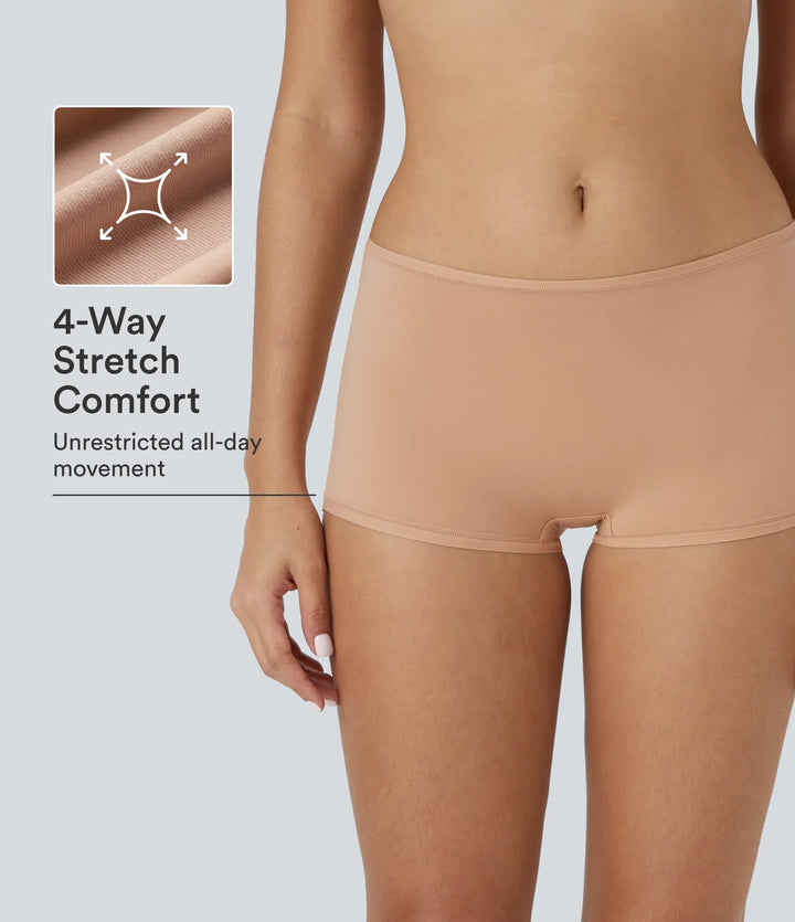 High Stretch  Low Rise Solid Lounge Boy Shorts