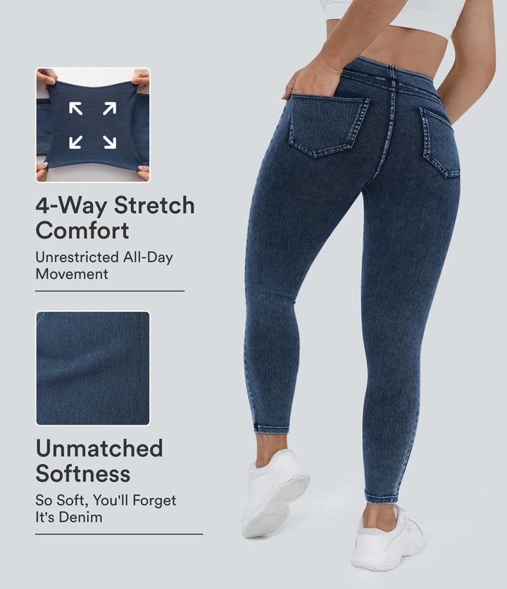 Halara Flex High Waisted Pocket Denim Plus Size Casual Leggings