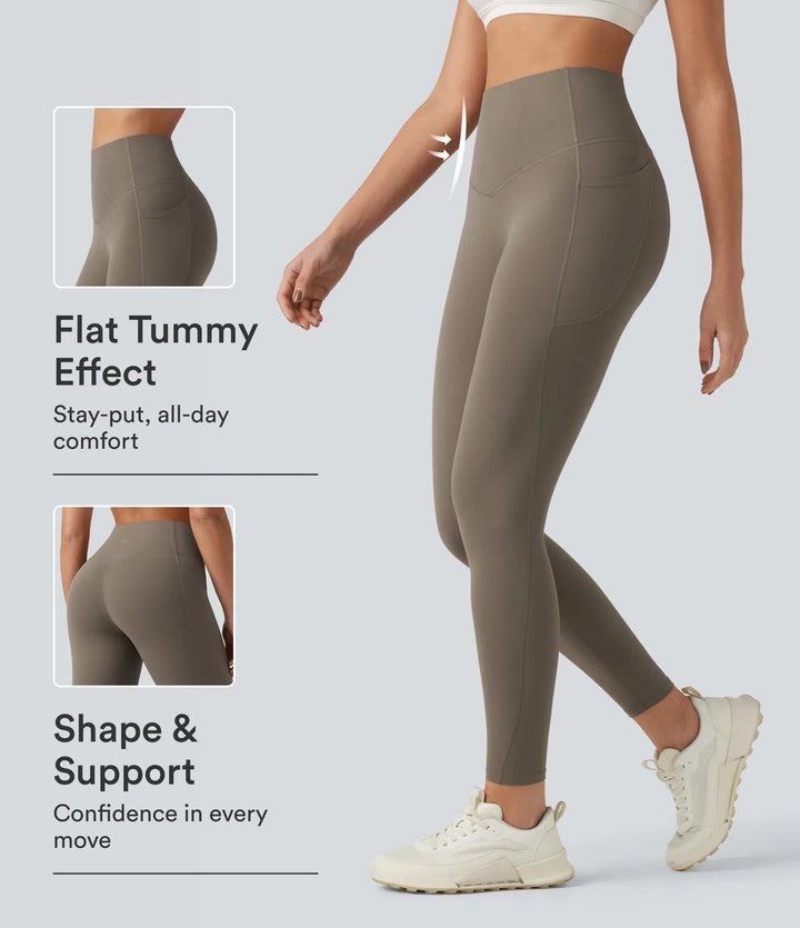 Halara UltraSculpt High Waisted Tummy Control Pocket Shaping Training Leggings