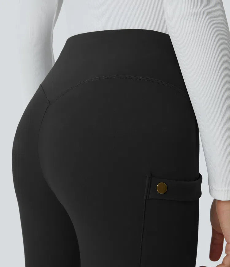DayStretch High Waisted Decorative Pocket Skinny Ankle Length Casual Pants