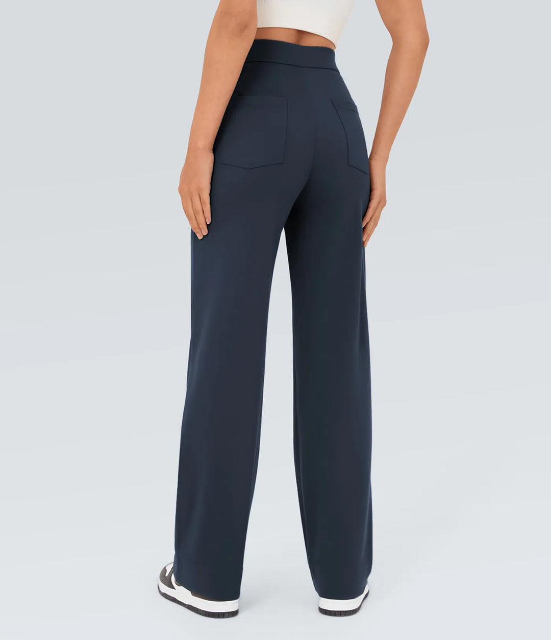 DayStretch High Waisted Pockets Straight Leg Casual Pants