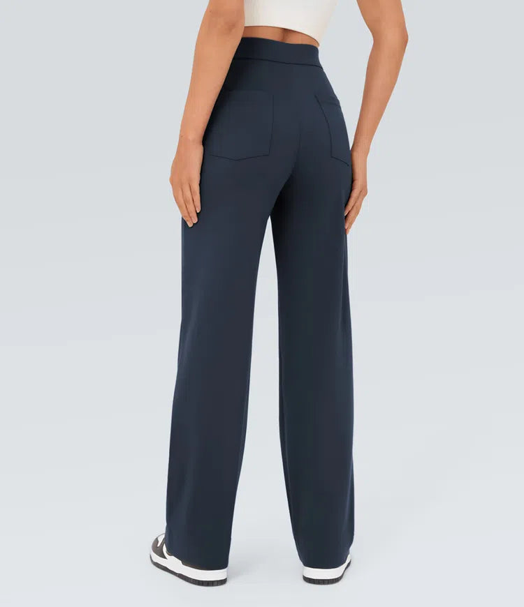 DayStretch High Waisted Pockets Straight Leg Casual Pants