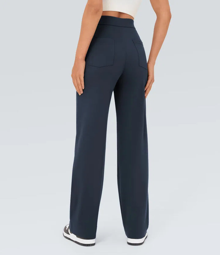 DayStretch High Waisted Pockets Straight Leg Casual Pants