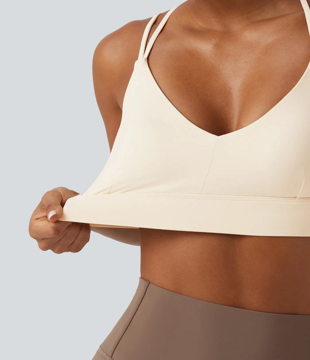 SoftlyZero Plush Low Support Built-in Bra Crisscross Yoga Sports Bra