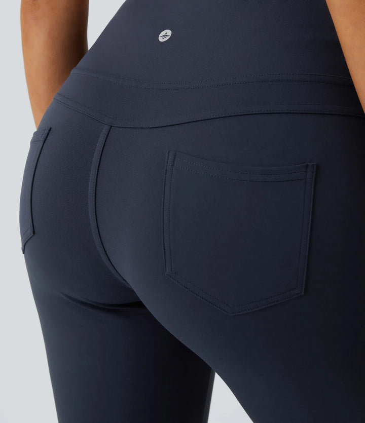 DayStretch High Waisted Pocket Capri Flare Yoga Leggings
