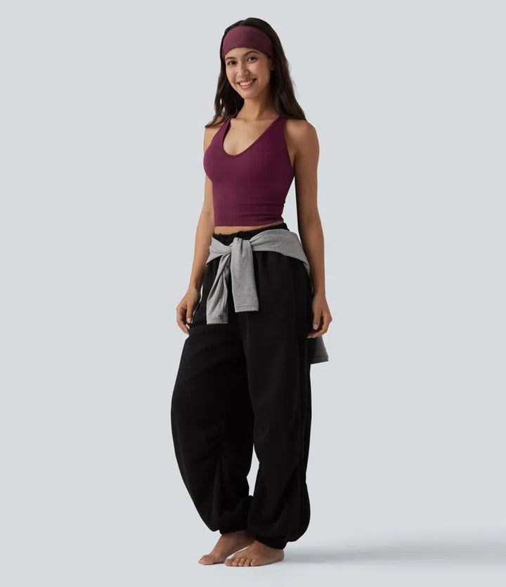 OneForm Seamless Flow Crisscross Backless Deep V-neck Cropped Built-in Bra Yoga Tank Top