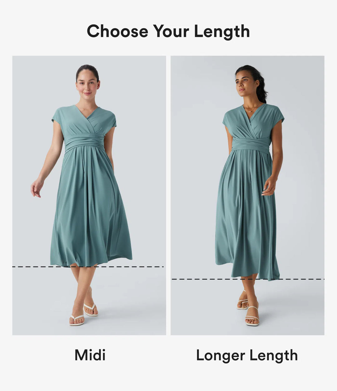 Breezeful V Neck Short Sleeve Pocket Tie Back Quick Dry Midi Casual Dress