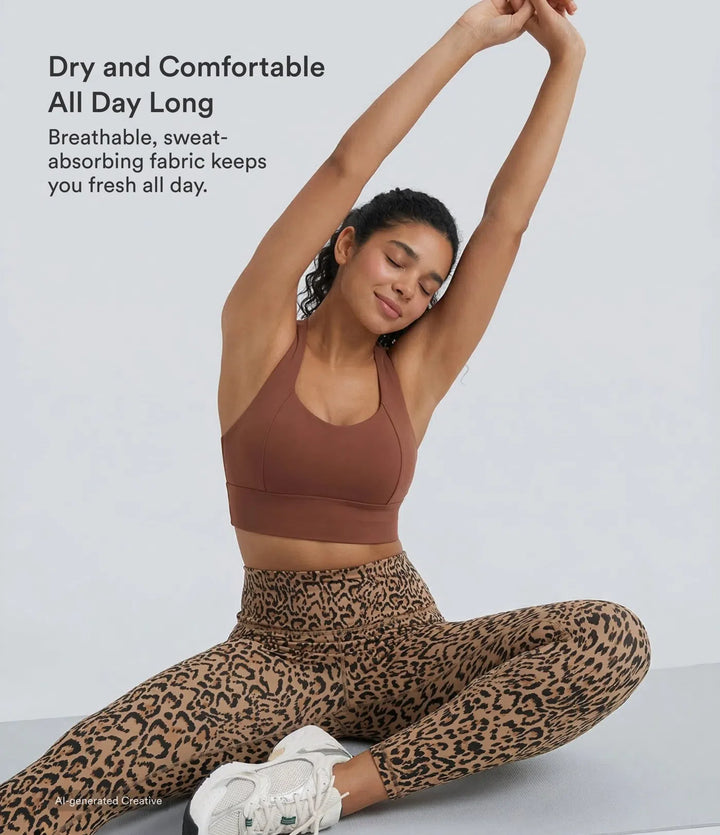Halara UltraSculpt Leopard Print High Waisted Tummy Control Yoga Leggings with Pockets