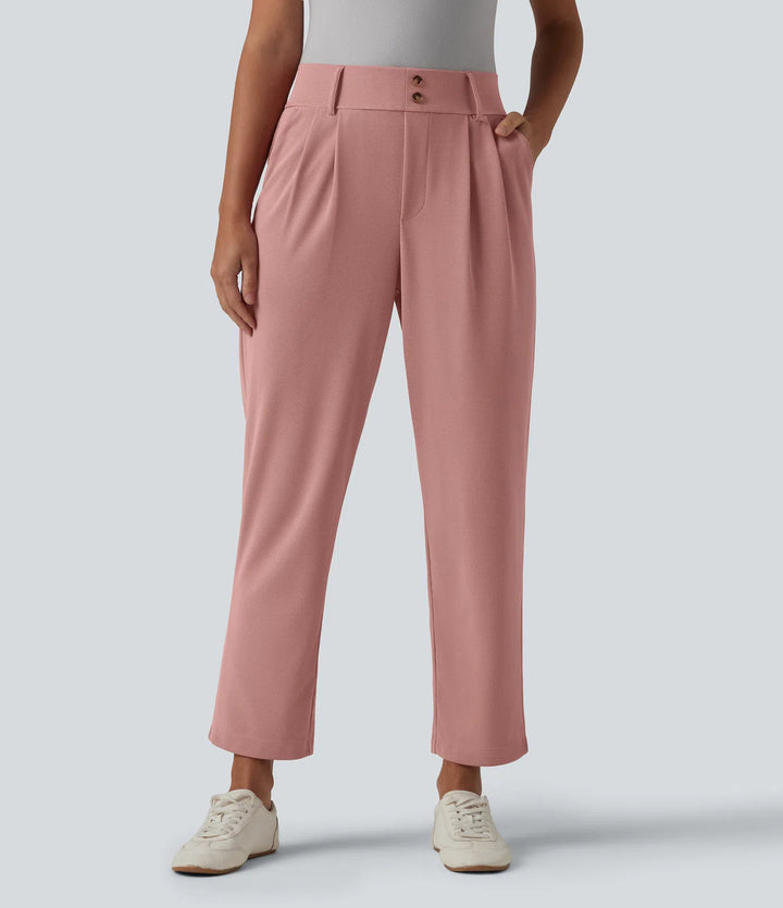 Halara Flex High Waisted Tapered Waffle Work Pants with Pockets