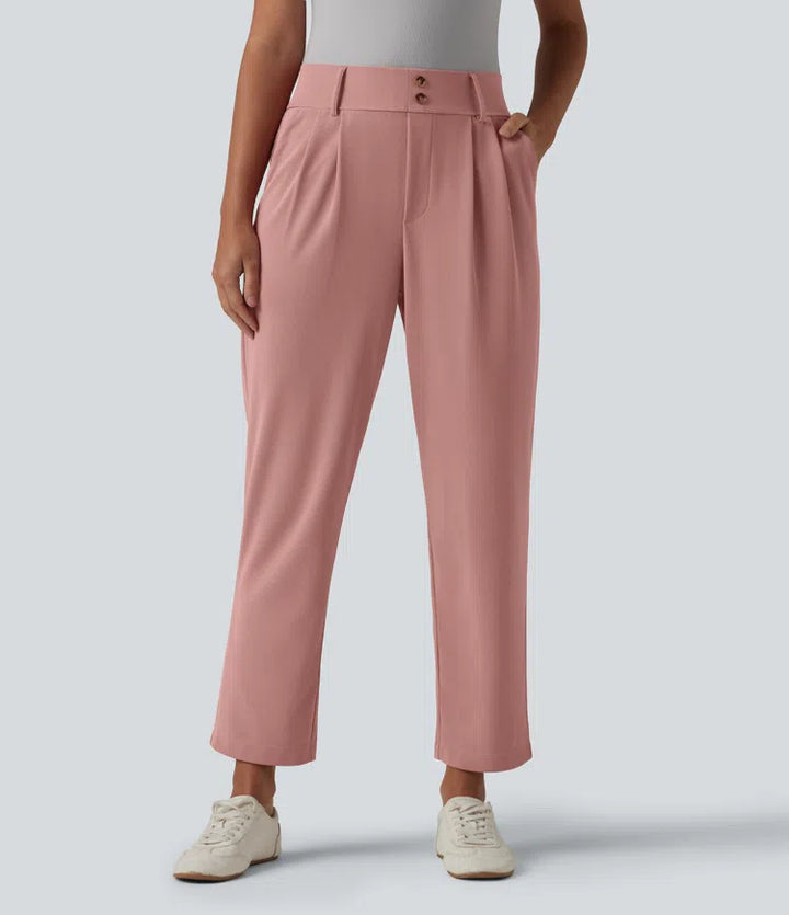 Halara Flex High Waisted Tapered Waffle Work Pants with Pockets