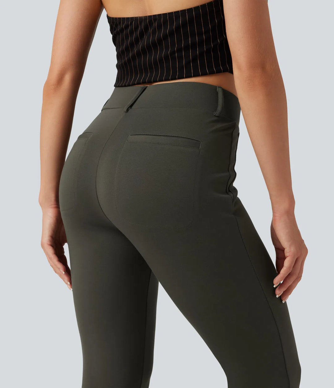 Halara Flex Mid Rise Bootcut Work Pants with Pockets