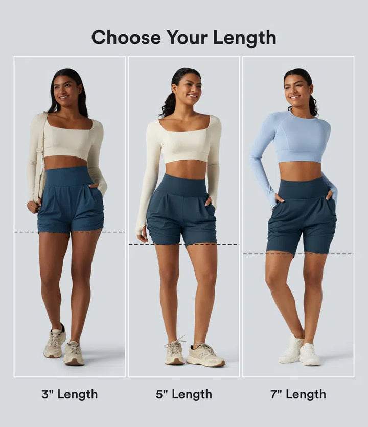 SoftlyZero Airy High Waisted Ruched InstantCool Yoga Shorts 5&