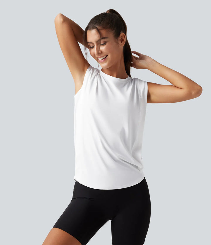 Round Neck Sleeveless InstantCool Work Sports Top-UPF50+