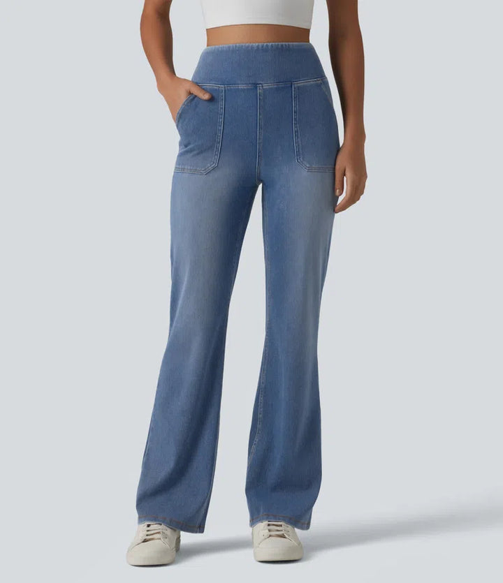 Halara Flex High Waisted Tummy Control Bootcut Casual Jeans with Pockets