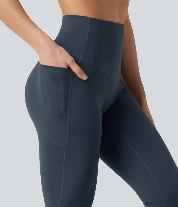 Halara UltraSculpt High Waisted Tummy Control Shaping Bootcut Yoga Leggings with Pockets