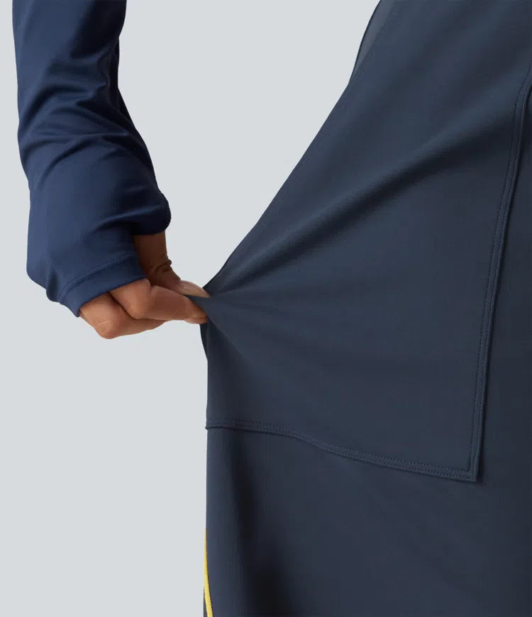 High Waisted Color Block Side Stripe Barrel Dance Pants with Pockets