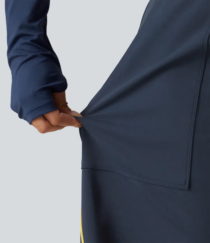 High Waisted Color Block Side Stripe Barrel Dance Pants with Pockets