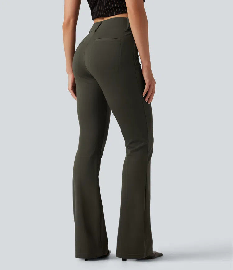 Halara Flex Mid Rise Bootcut Work Pants with Pockets