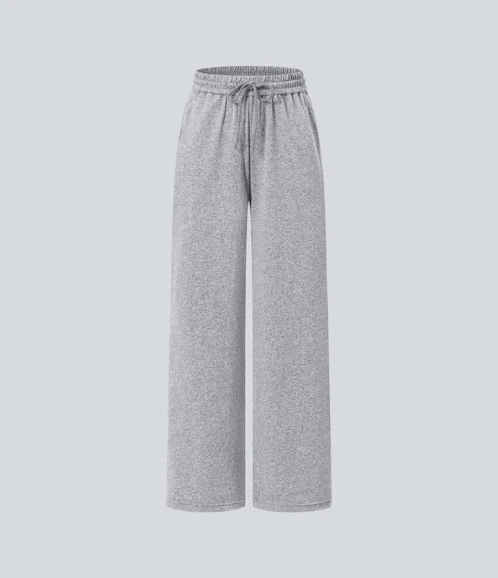 High Waisted Drawstring Pocket Wide Leg Baggy Casual Pants