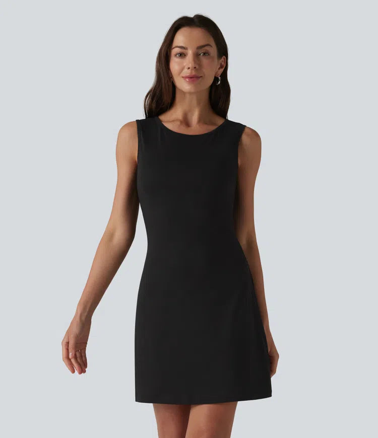 Round Neck Flounce Sleeve 2-piece Lace Party Dress