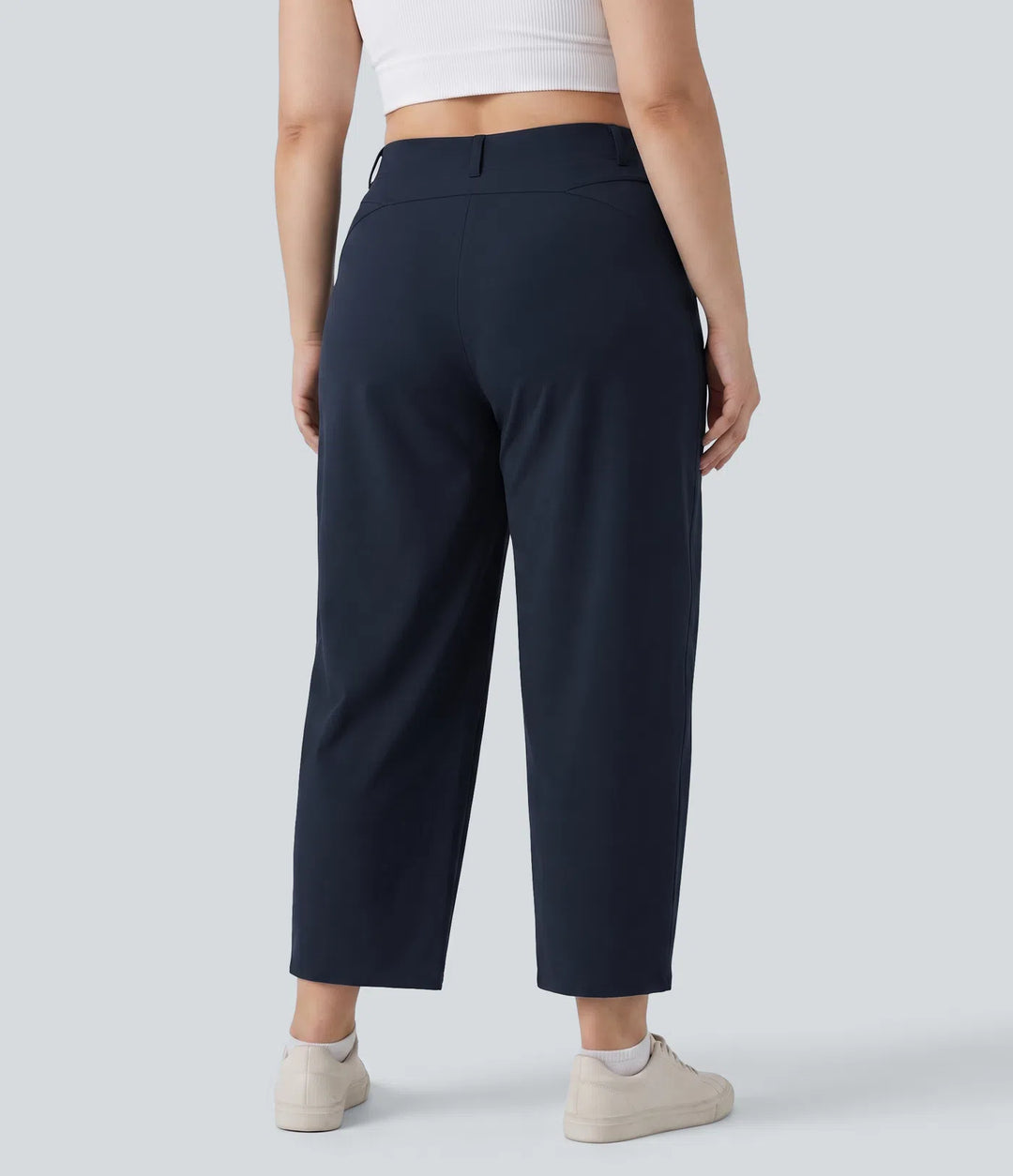 Plus Size DayStretch High Waisted Barrel Leg Casual Pants with Pockets