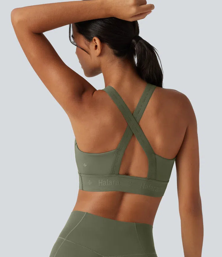 SpeedWave Medium Support U Neck Built-in Bra Quick Dry Running Sports Bra DD-F Cups
